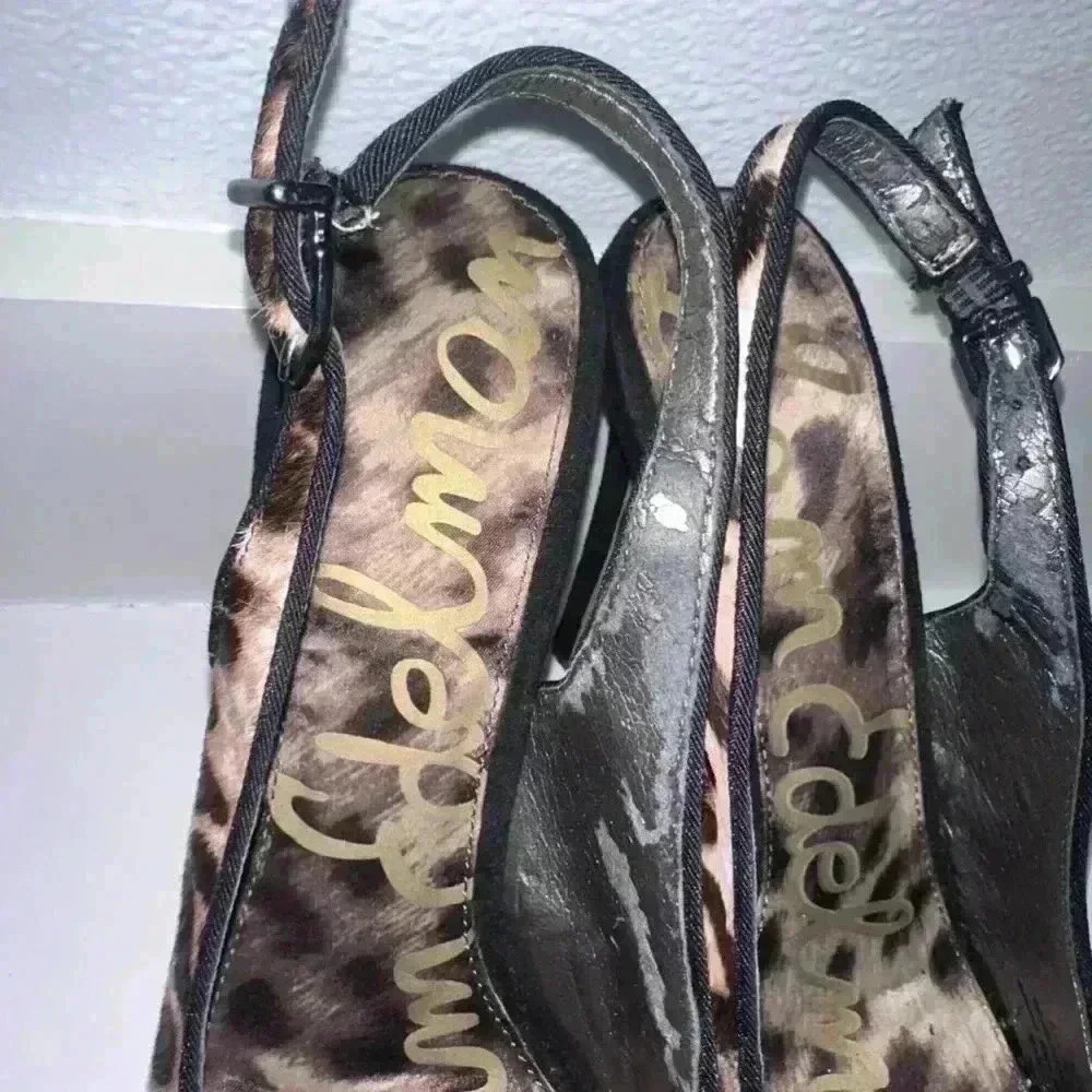 Sam Edelman Heels, Brown Leopard Print, Size 8.5 - Picture 6 of 14